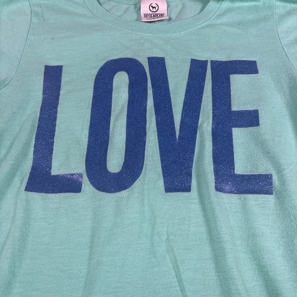 Teal T-Shirt with Blue 'LOVE' Graphic 1255 - Picture 2 of 5